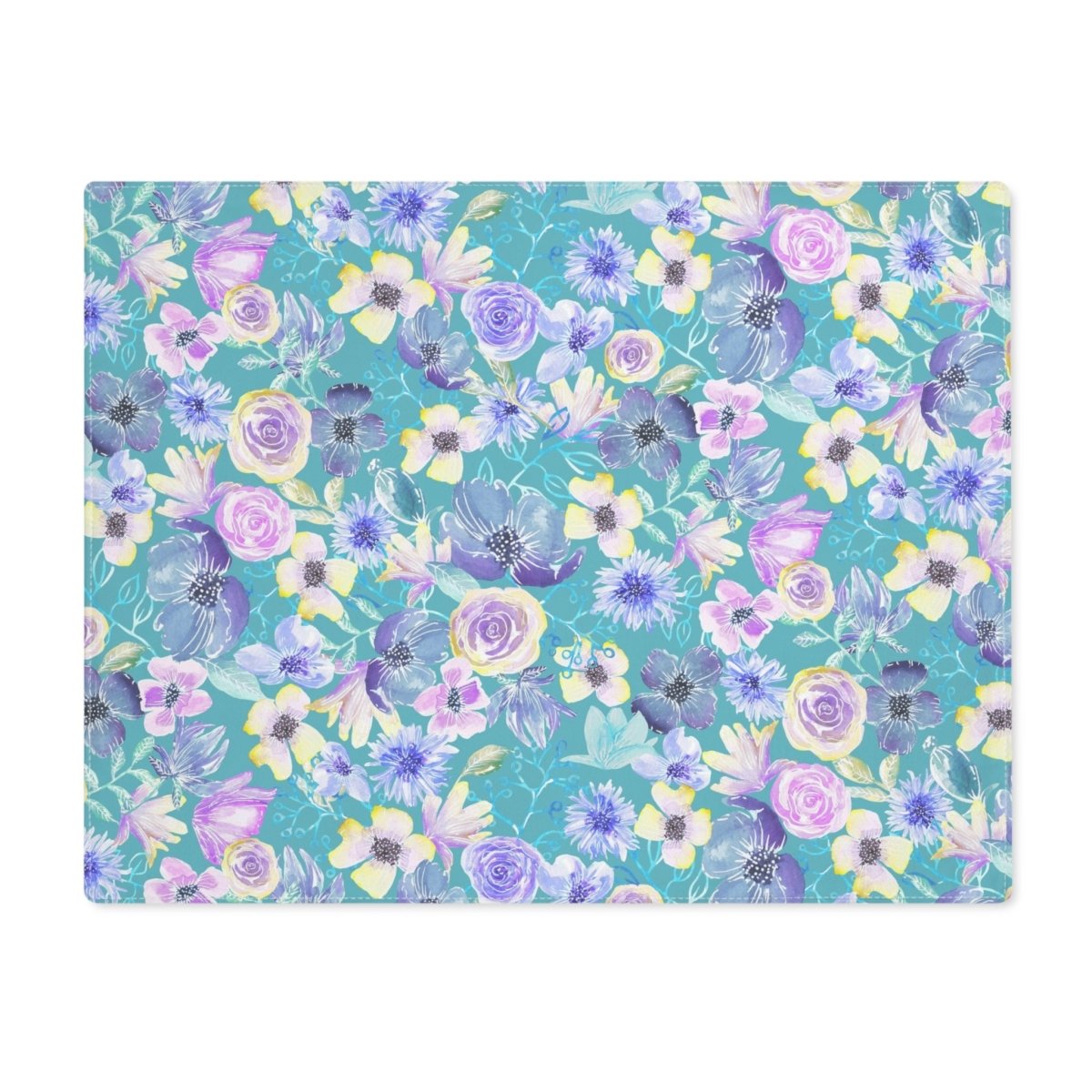Pastel Petals in Turquoise | Placemat - Cotton Twill Placemat - Piccolo Fiore Prints