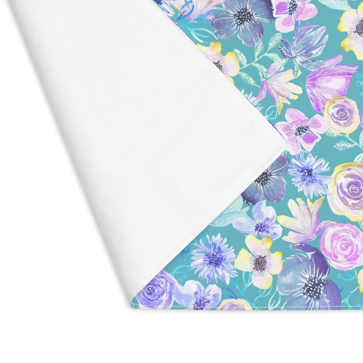 Pastel Petals in Turquoise | Placemat - Cotton Twill Placemat - Piccolo Fiore Prints