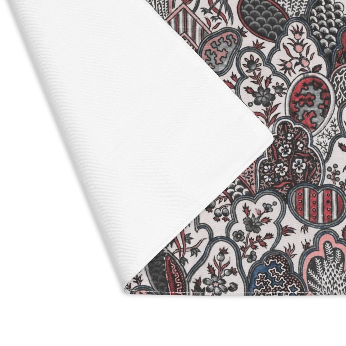 Patchwork Forest in Black, White and Red | Placemat - Cotton Twill Placemat - Piccolo Fiore Prints