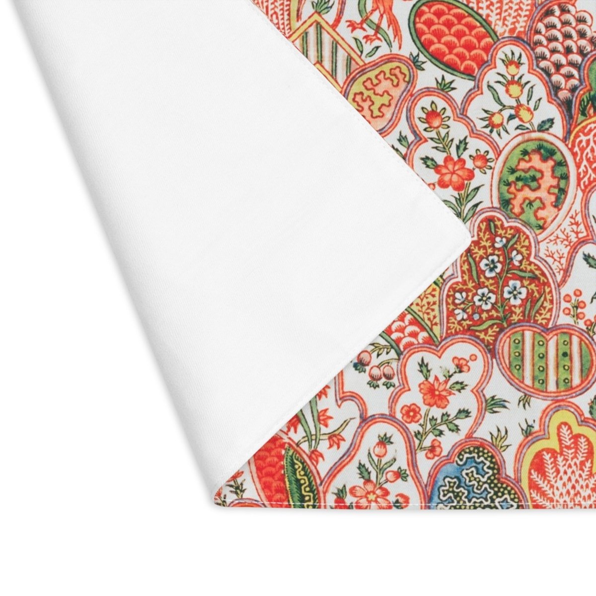 Patchwork Forest in Coral, Green and Blue | Placemat - Cotton Twill Placemat - Piccolo Fiore Prints