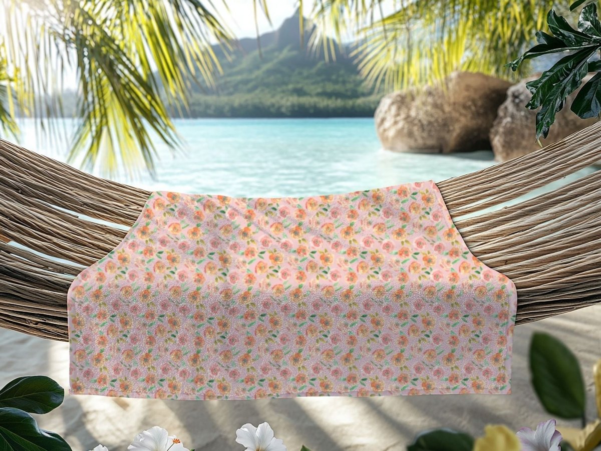 Peach Peony in Pinkish Peach | Beach Towel - Beach Towel - Piccolo Fiore Prints