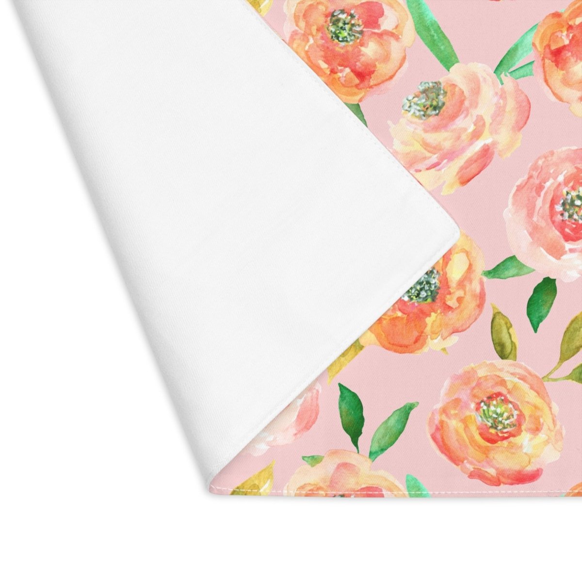 Peach Peony in Pinkish Peach | Placemat - Cotton Twill Placemat - Piccolo Fiore Prints