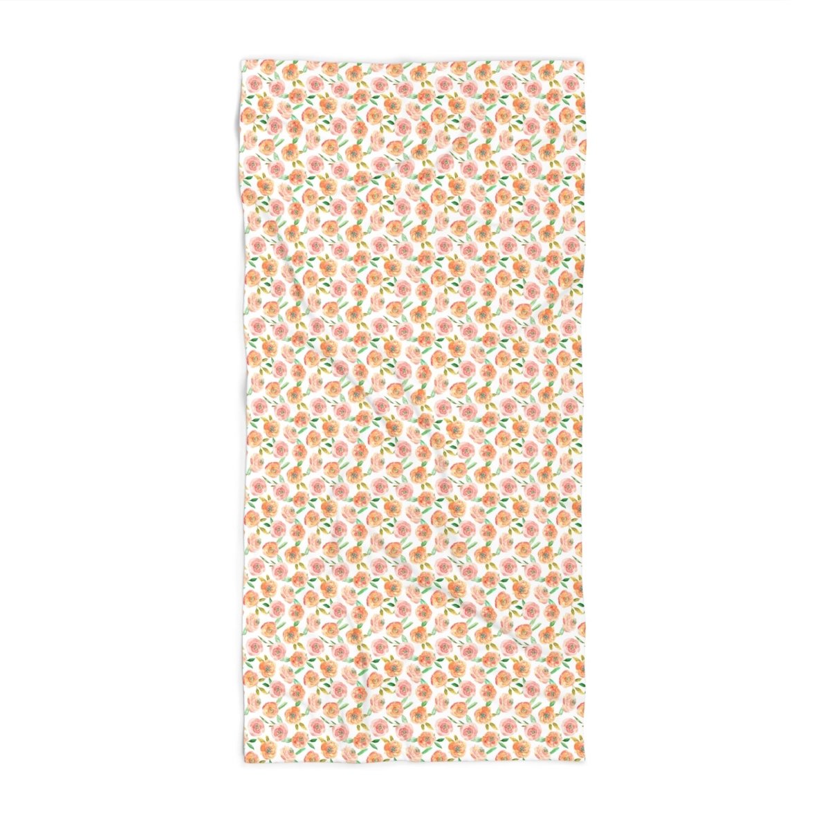 Peach Peony in White | Beach Towel - Beach Towel - Piccolo Fiore Prints