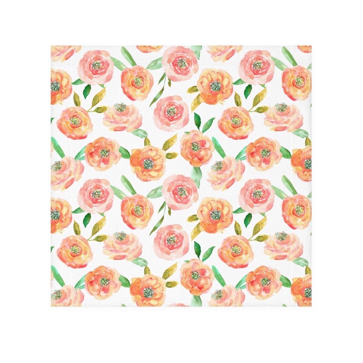 Peach Peony in White | Face Towel - Face Towel - Piccolo Fiore Prints