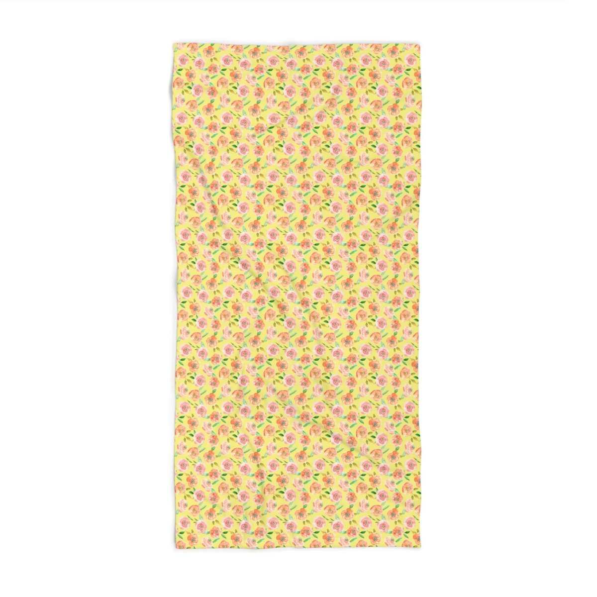 Peach Peony in Yellow | Bath Towel - Bath Towel - Piccolo Fiore Prints