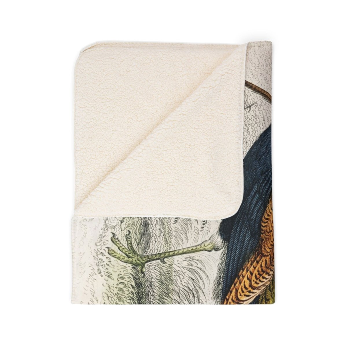 Peacock Parade | Fleece Sherpa Blanket - Sherpa Fleece Blanket - Piccolo Fiore Prints