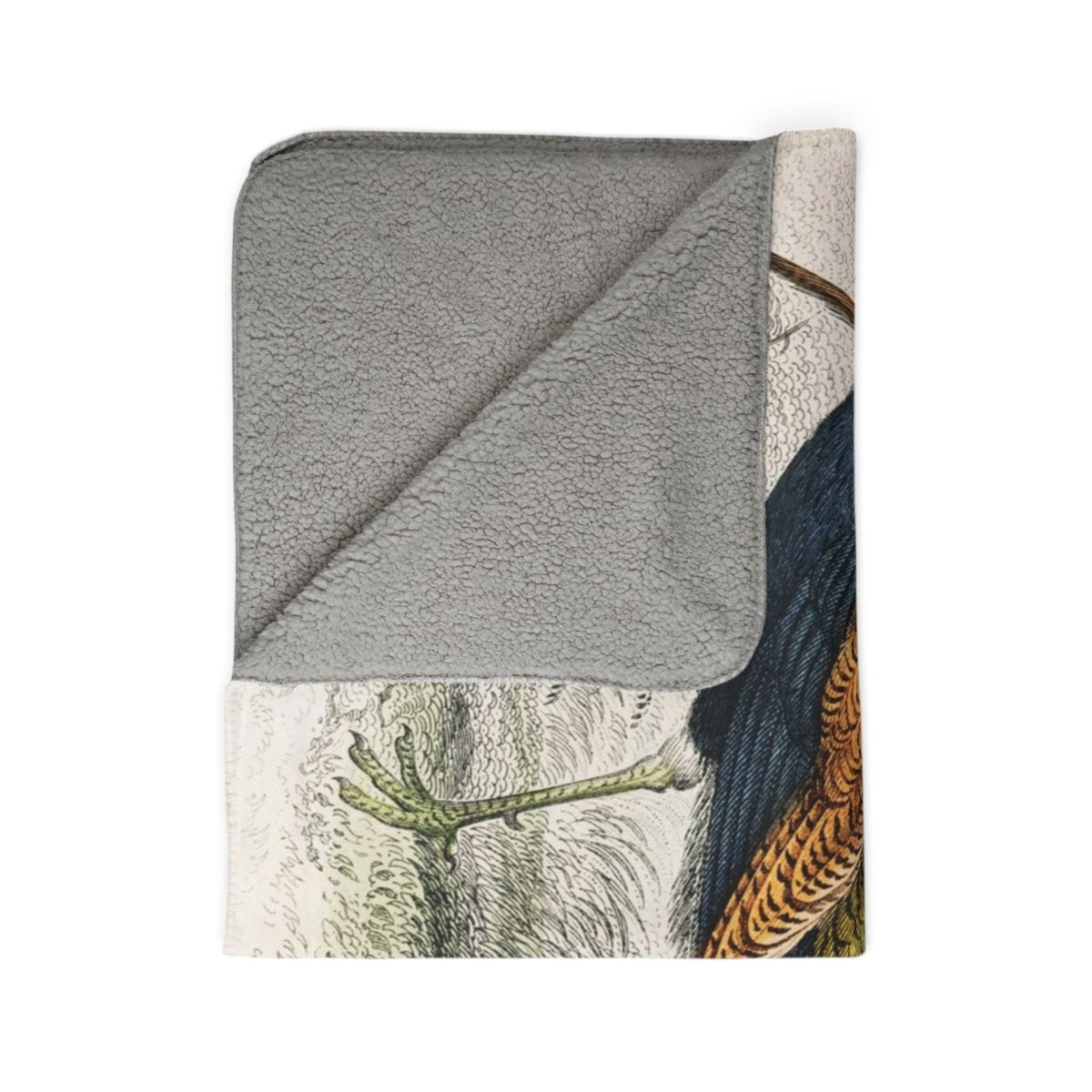 Peacock Parade | Fleece Sherpa Blanket - Sherpa Fleece Blanket - Piccolo Fiore Prints