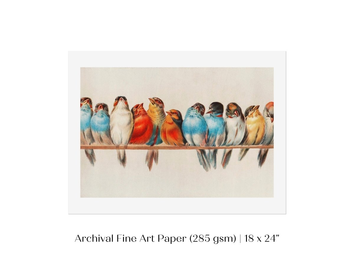 Perch of Small Birds | P30.2 - Single Art Prints - Piccolo Fiore Prints
