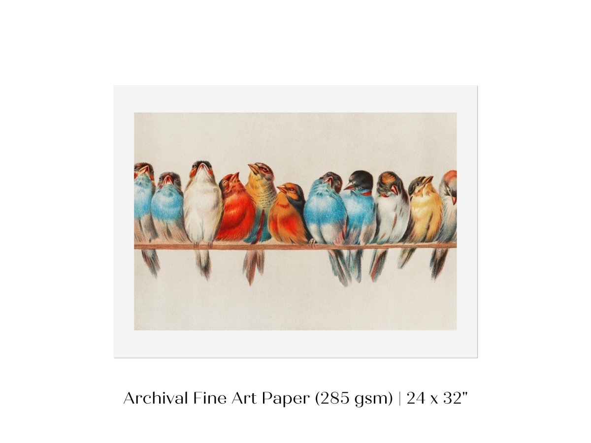 Perch of Small Birds | P30.2 - Single Art Prints - Piccolo Fiore Prints