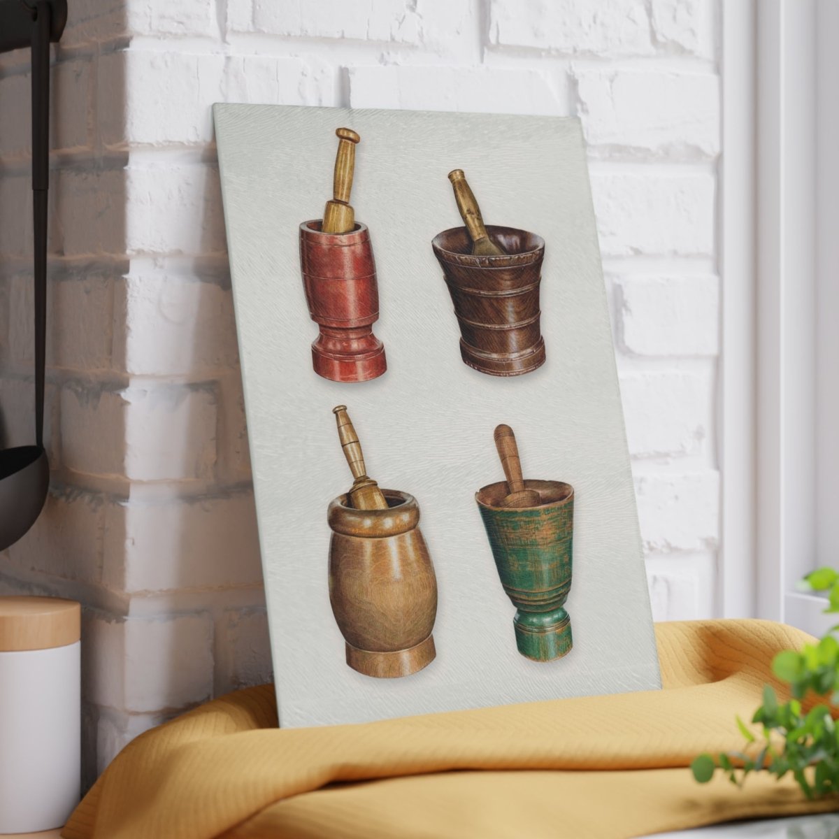 Pestles and Mortars | Glass Chopping Board - Glass Chopping Board - Piccolo Fiore Prints