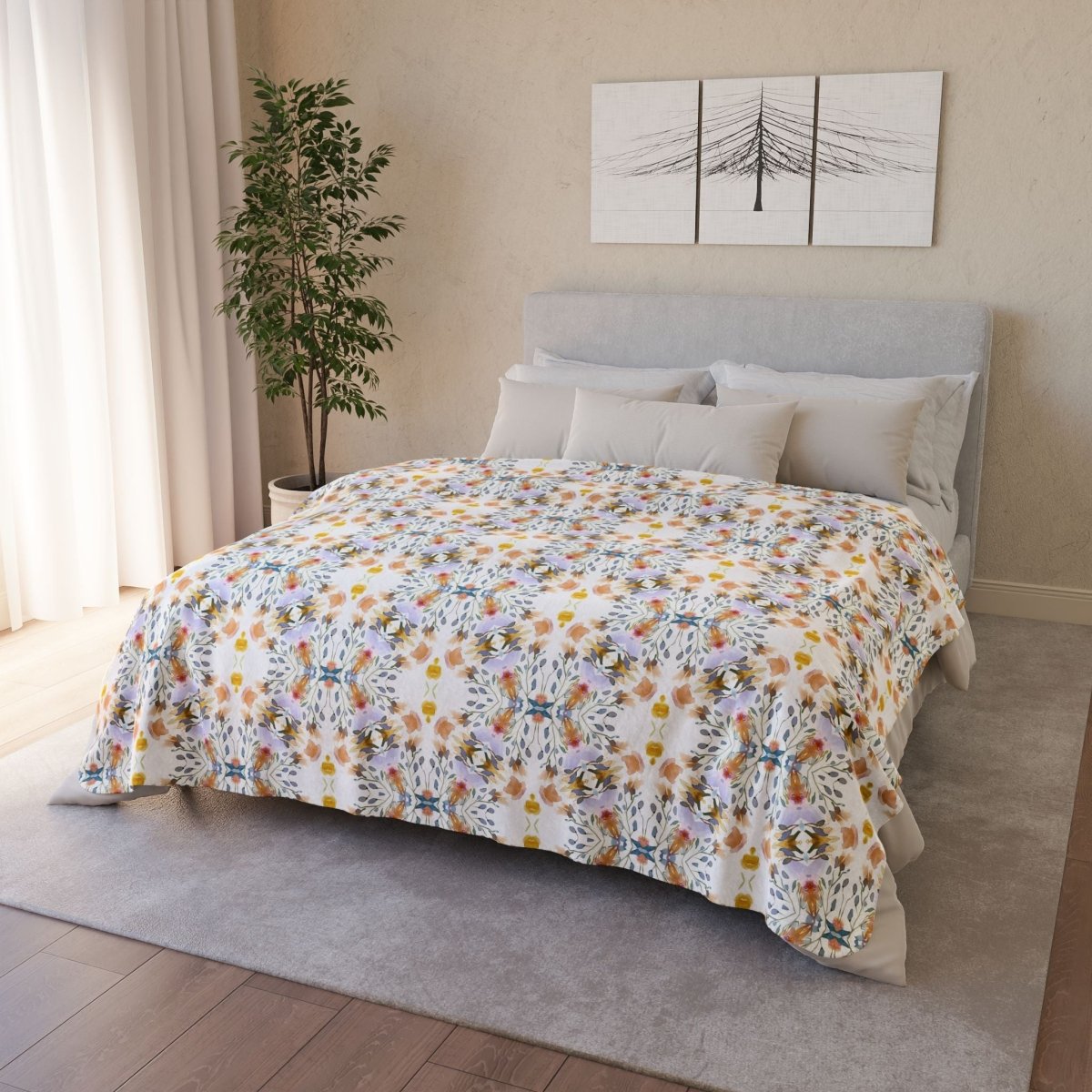Petals and Blooms | Sherpa Fleece Blanket - Sherpa Fleece Blanket - Piccolo Fiore Prints