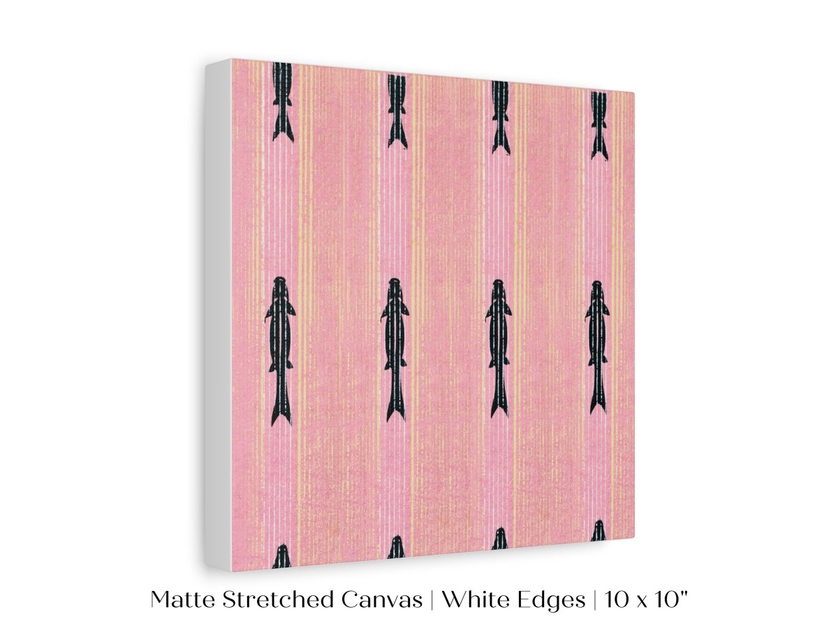 Pink Fish | Vintage Japanese Woodblock | P128 - Single Square Art Prints - Piccolo Fiore Prints