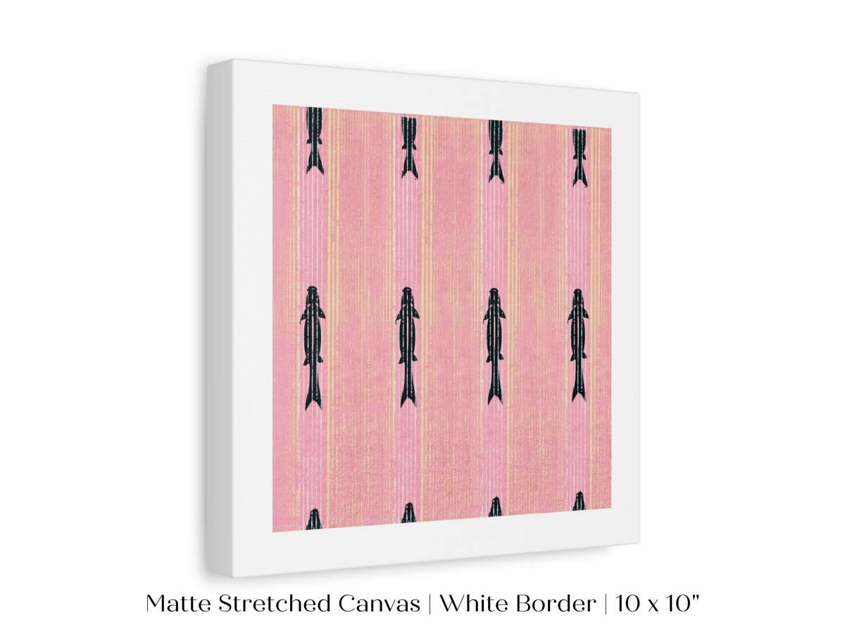 Pink Fish | Vintage Japanese Woodblock | P128 - Single Square Art Prints - Piccolo Fiore Prints