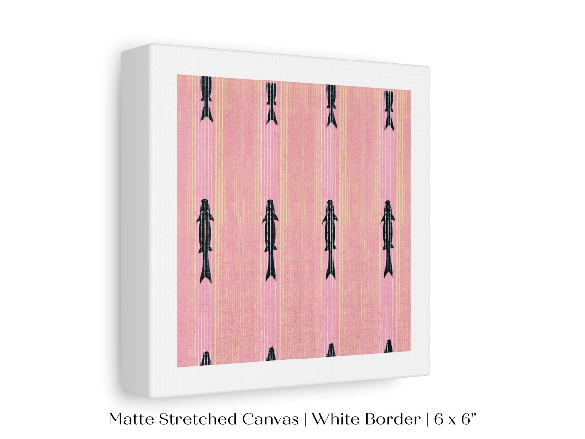 Pink Fish | Vintage Japanese Woodblock | P128 - Single Square Art Prints - Piccolo Fiore Prints