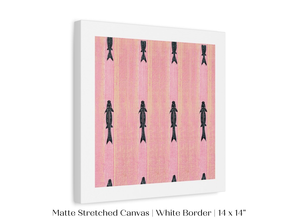 Pink Fish | Vintage Japanese Woodblock | P128 - Single Square Art Prints - Piccolo Fiore Prints