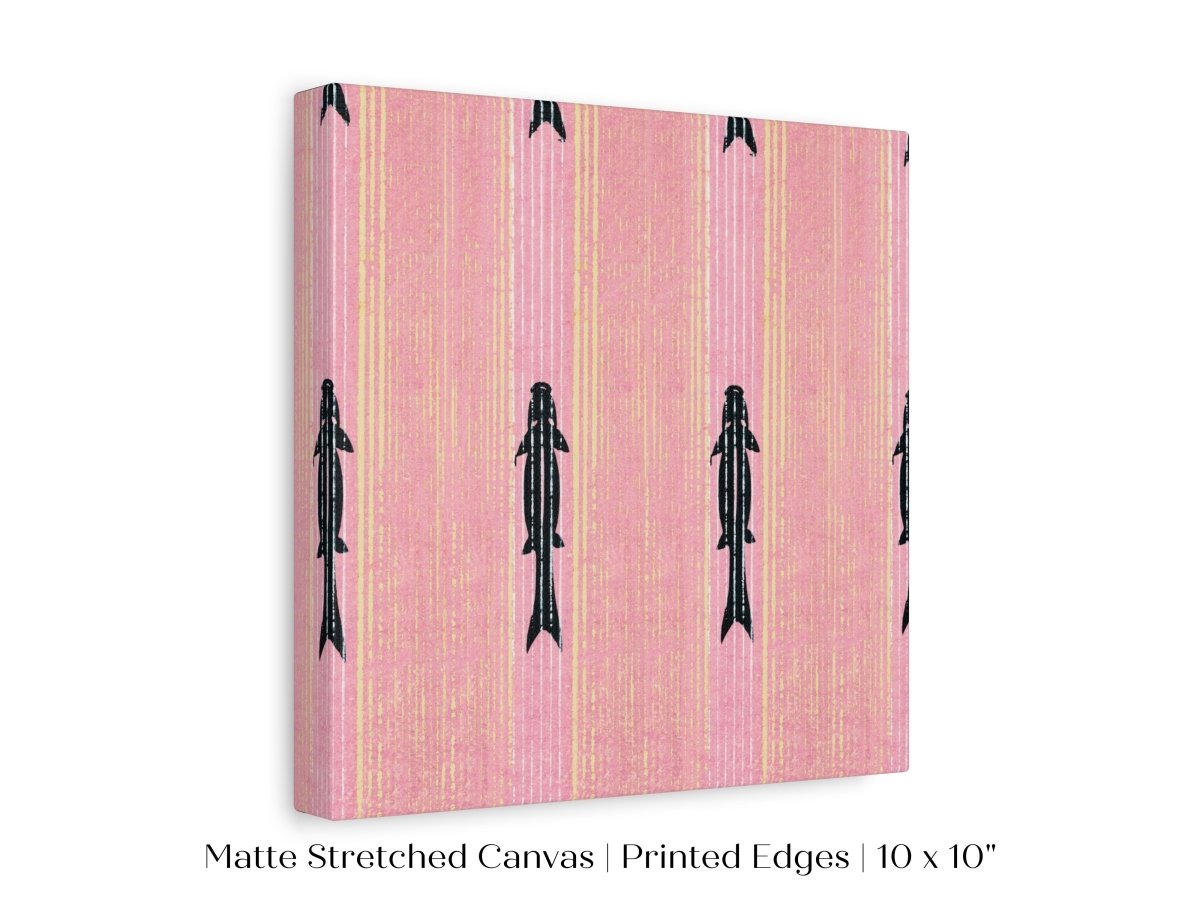 Pink Fish | Vintage Japanese Woodblock | P128 - Single Square Art Prints - Piccolo Fiore Prints