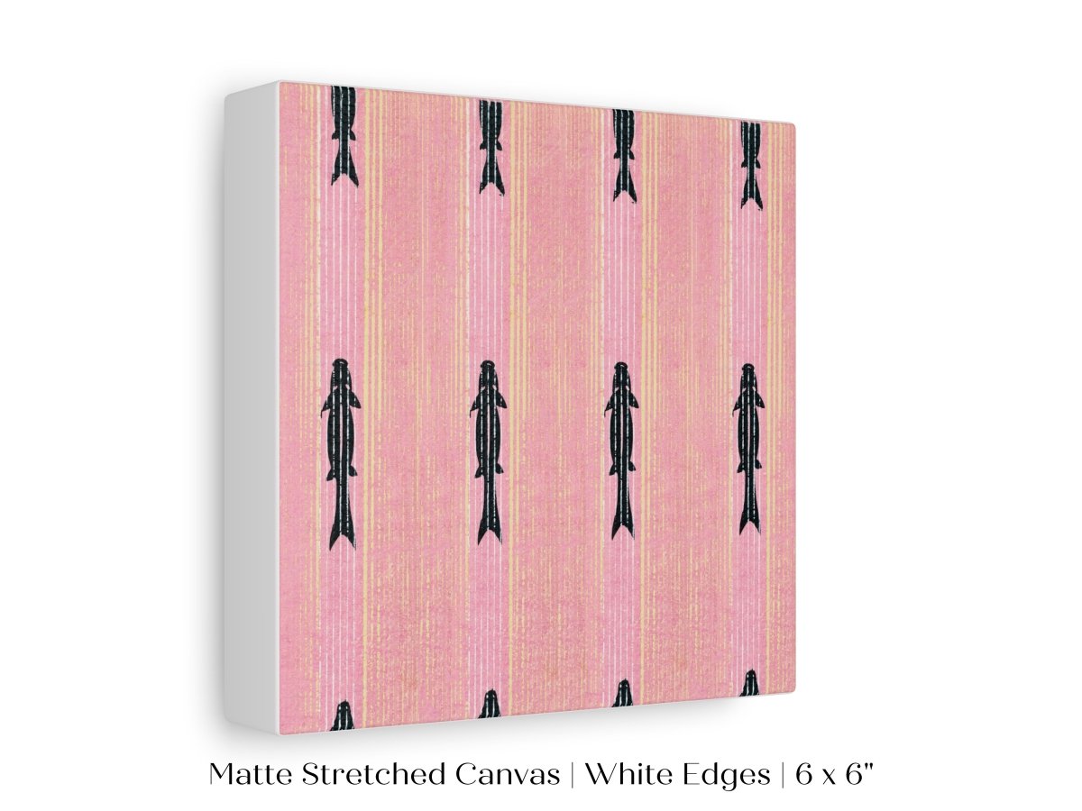 Pink Fish | Vintage Japanese Woodblock | P128 - Single Square Art Prints - Piccolo Fiore Prints