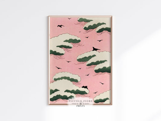 Pink Sky | Japanese Illustration | P135 - Single Art Prints - Piccolo Fiore Prints