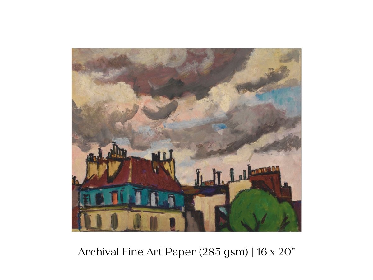 Rooftops and Clouds, Paris | P499 - Single Art Prints - Piccolo Fiore Prints