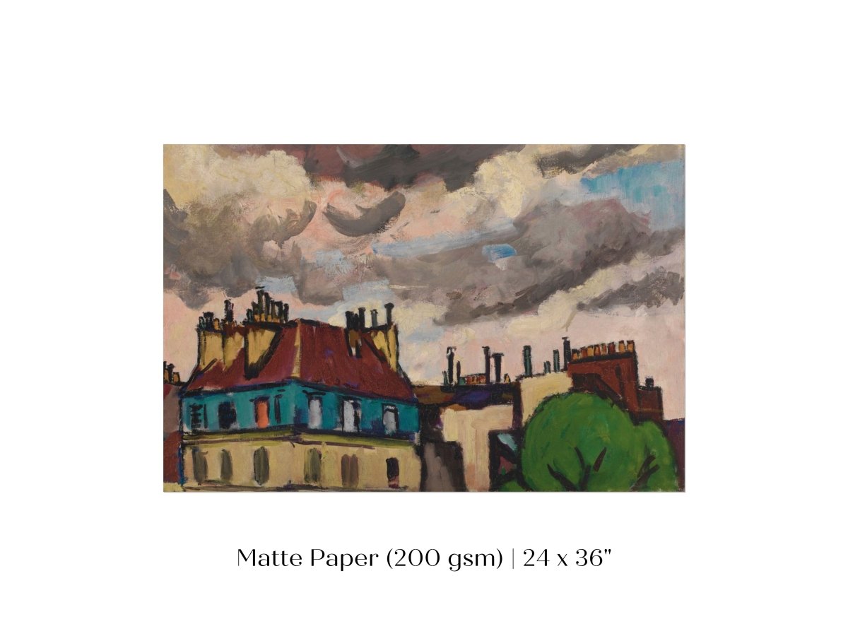 Rooftops and Clouds, Paris | P499 - Single Art Prints - Piccolo Fiore Prints