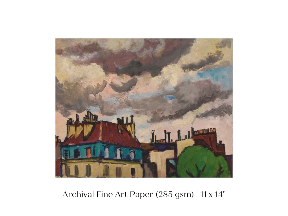 Rooftops and Clouds, Paris | P499 - Single Art Prints - Piccolo Fiore Prints
