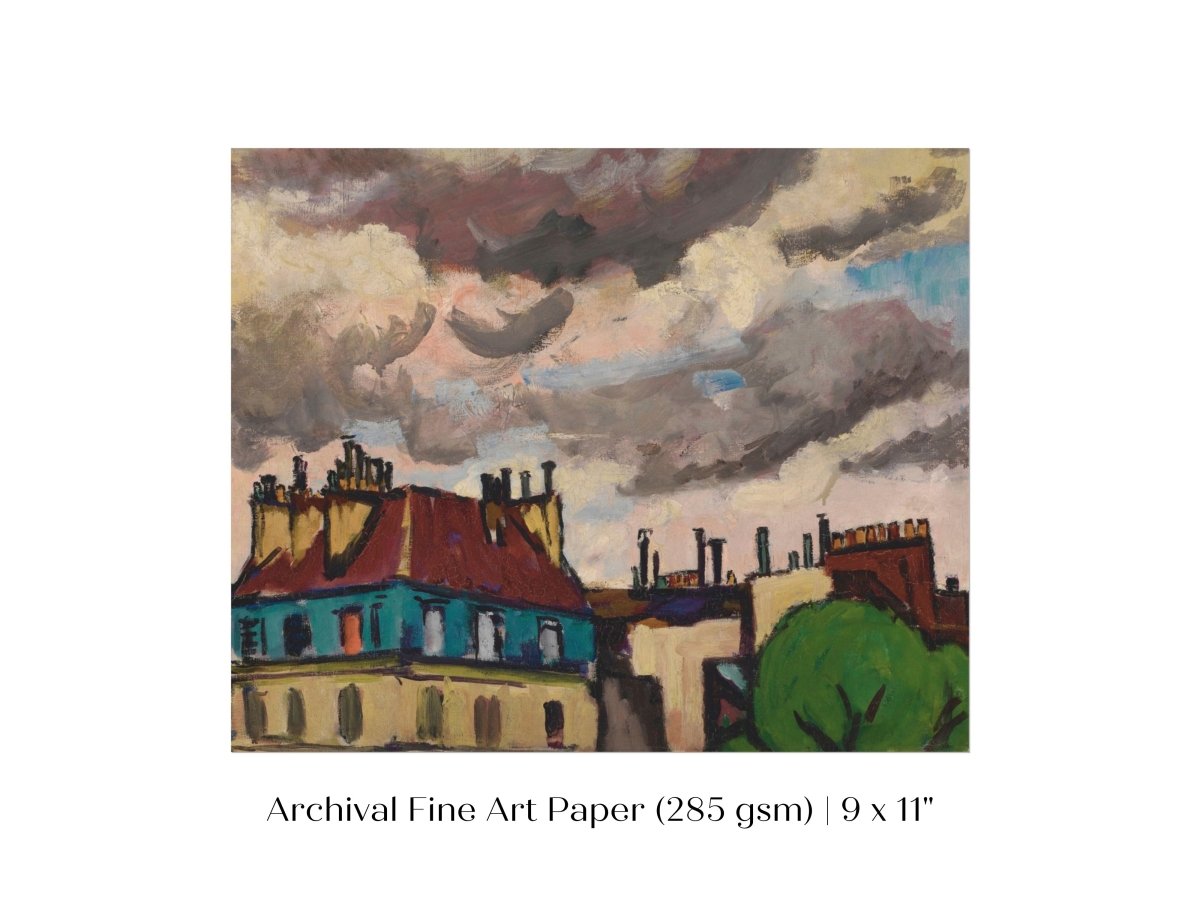 Rooftops and Clouds, Paris | P499 - Single Art Prints - Piccolo Fiore Prints