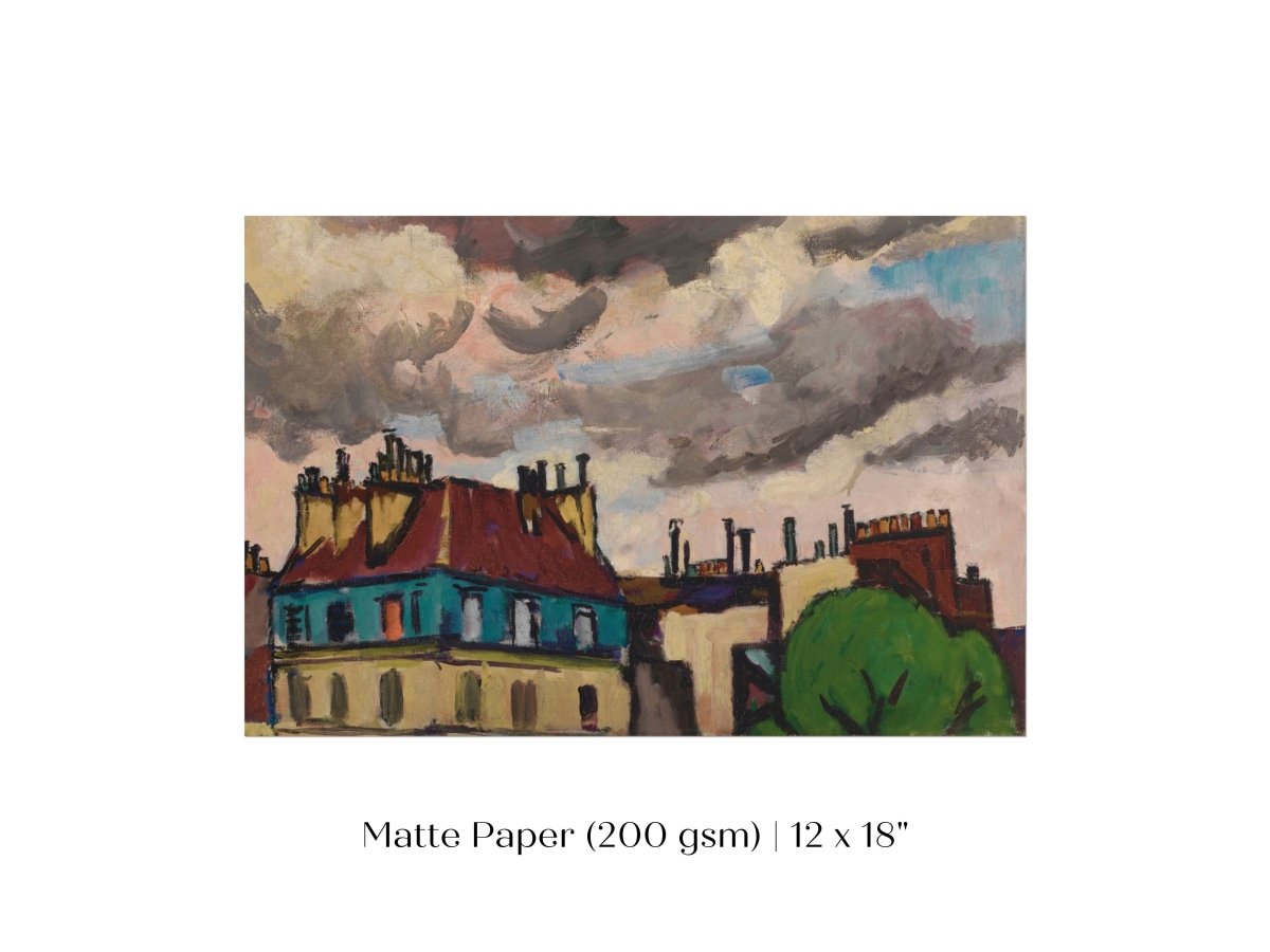 Rooftops and Clouds, Paris | P499 - Single Art Prints - Piccolo Fiore Prints