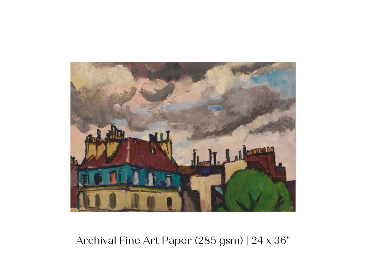 Rooftops and Clouds, Paris | P499 - Single Art Prints - Piccolo Fiore Prints