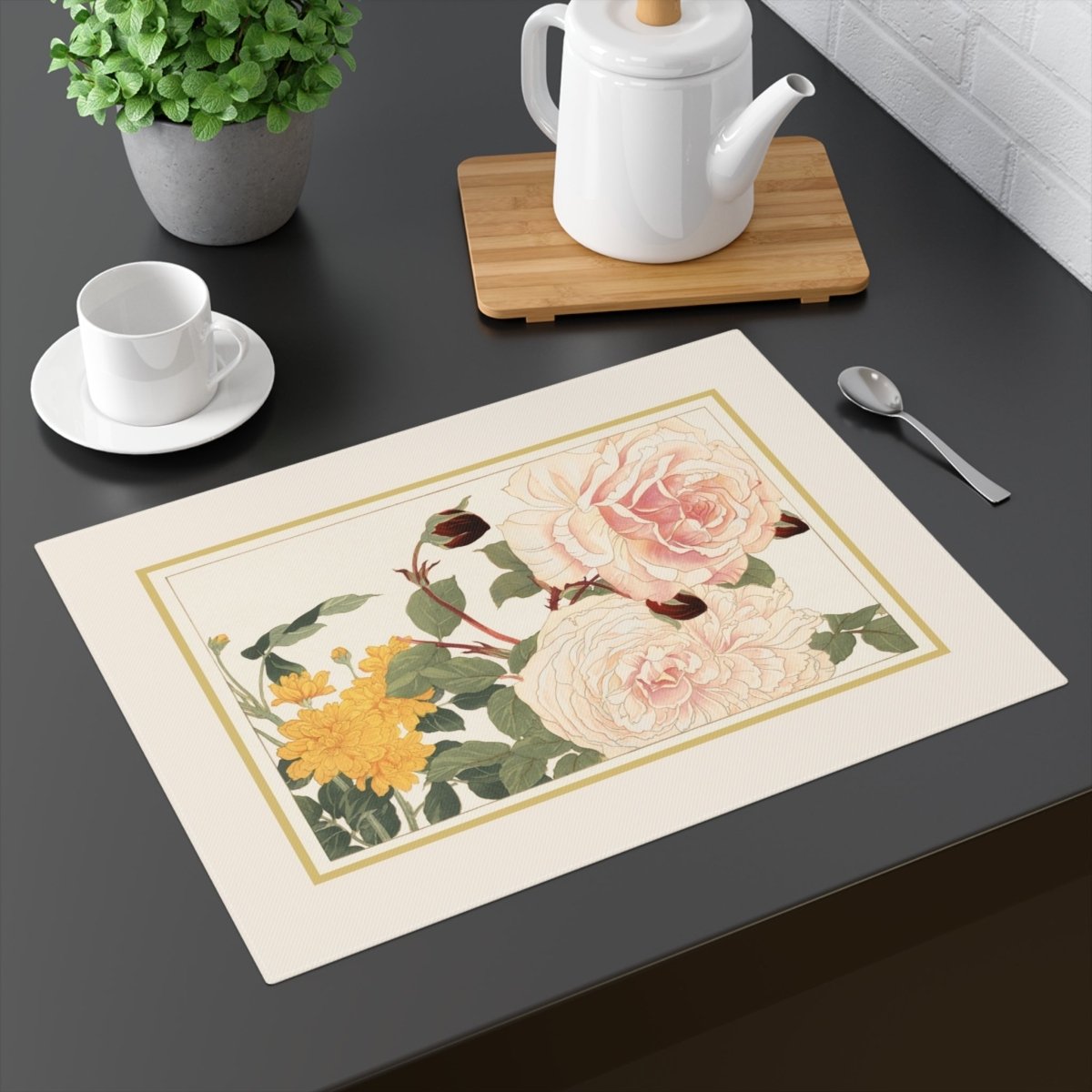 Rose | Placemat - Cotton Twill Placemat - Piccolo Fiore Prints