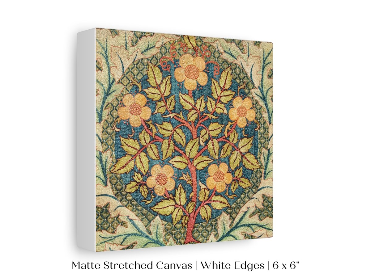Rose Wreath | Textile Art Print | William Morris | P326 - Single Square Art Prints - Piccolo Fiore Prints