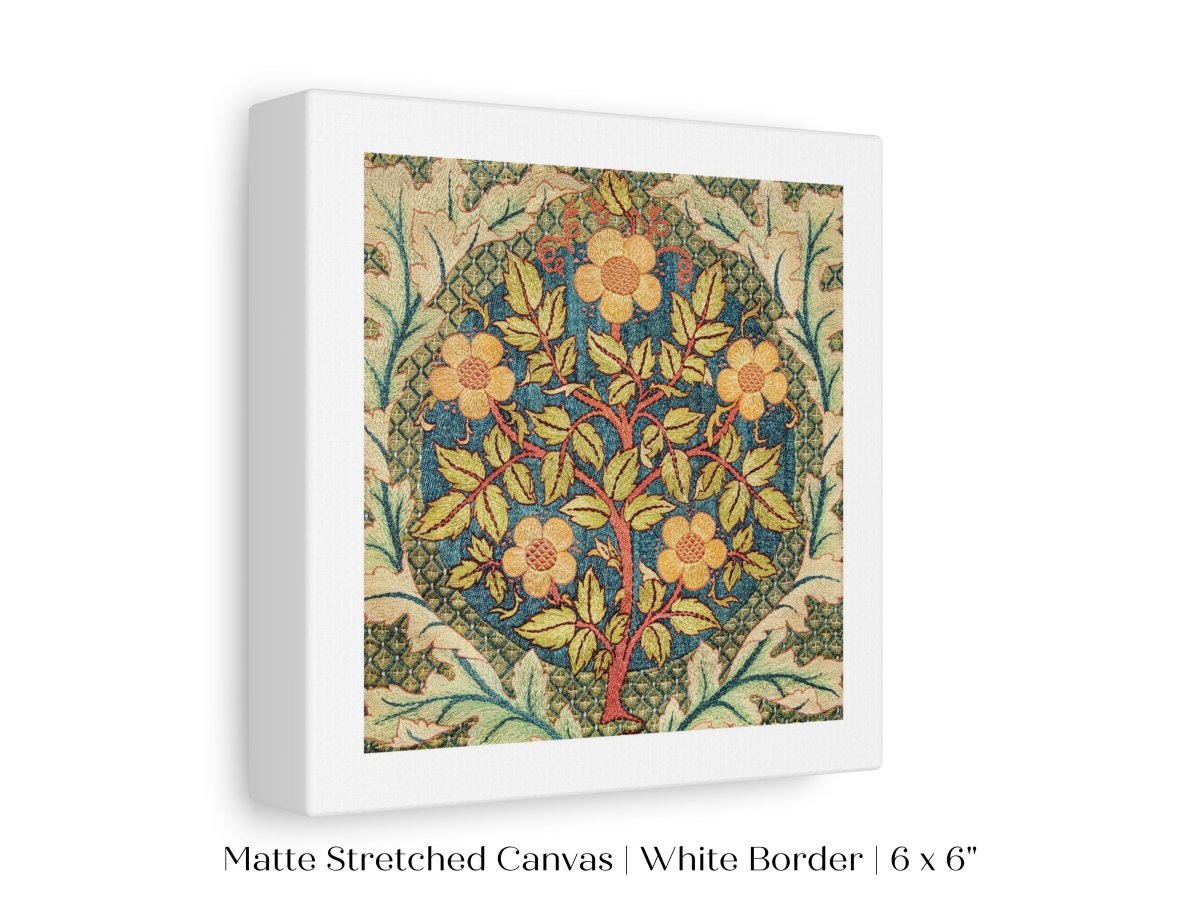 Rose Wreath | Textile Art Print | William Morris | P326 - Single Square Art Prints - Piccolo Fiore Prints