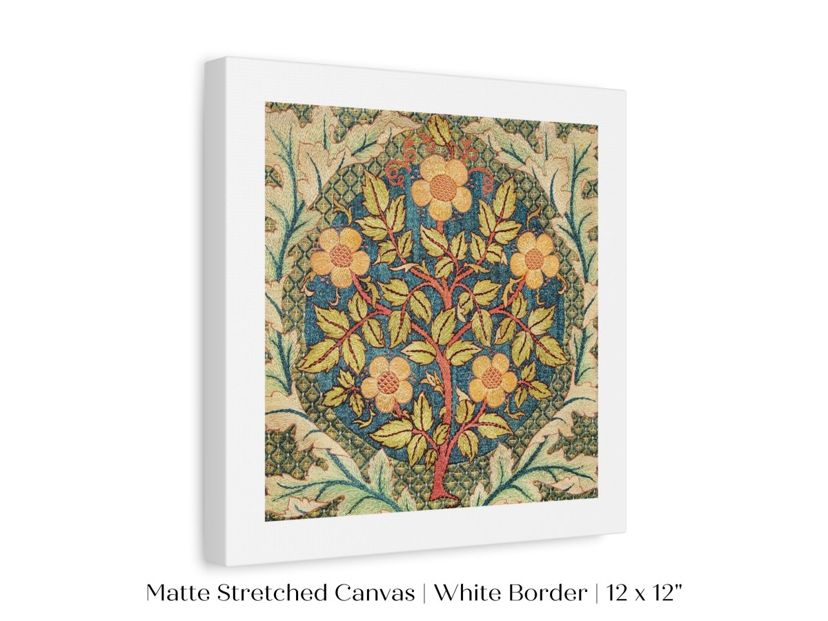 Rose Wreath | Textile Art Print | William Morris | P326 - Single Square Art Prints - Piccolo Fiore Prints