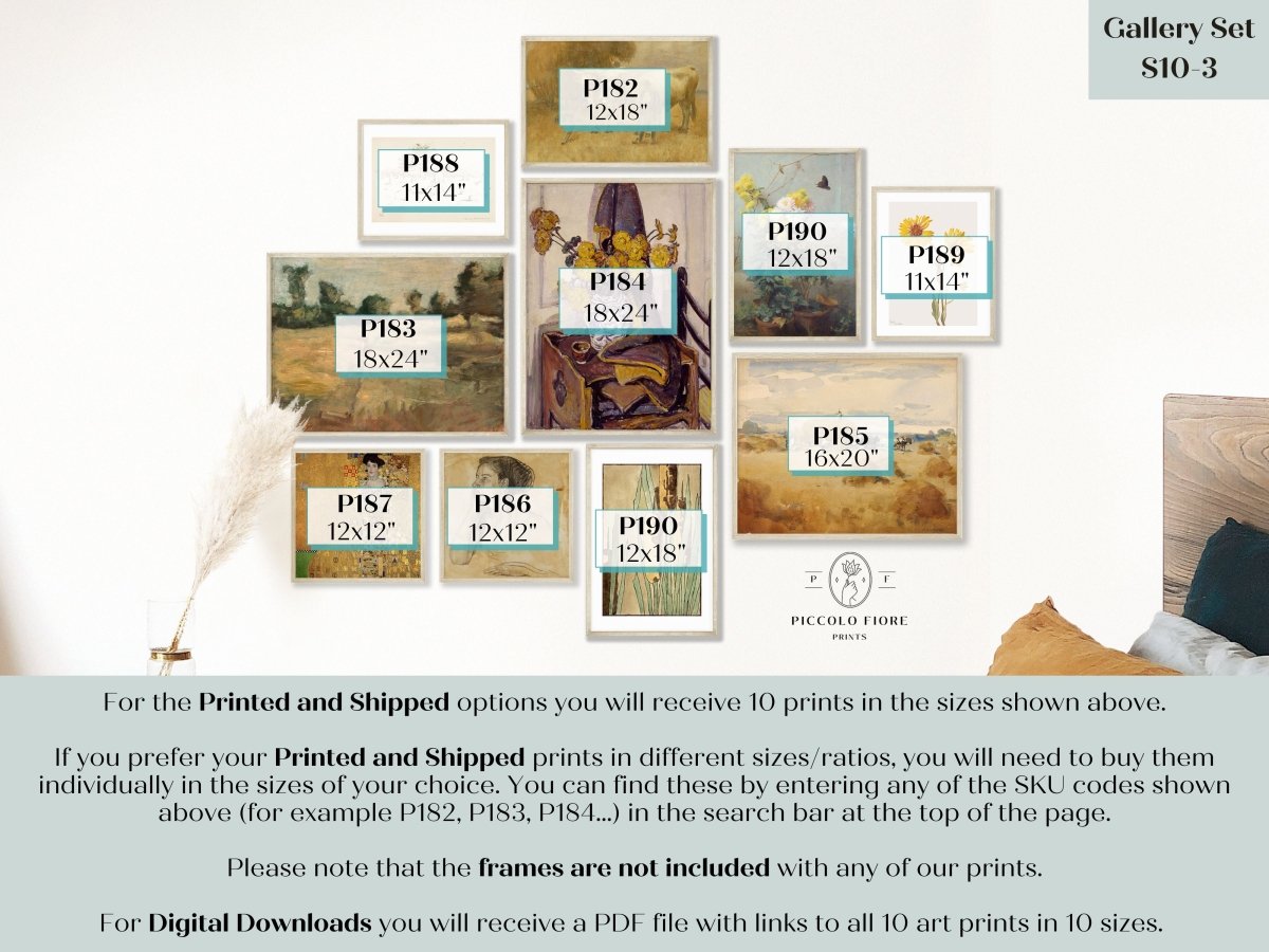 Rustic Country | Gallery Wall Set | 10 Prints | S10 - 3 - Gallery Wall Set - Piccolo Fiore Prints