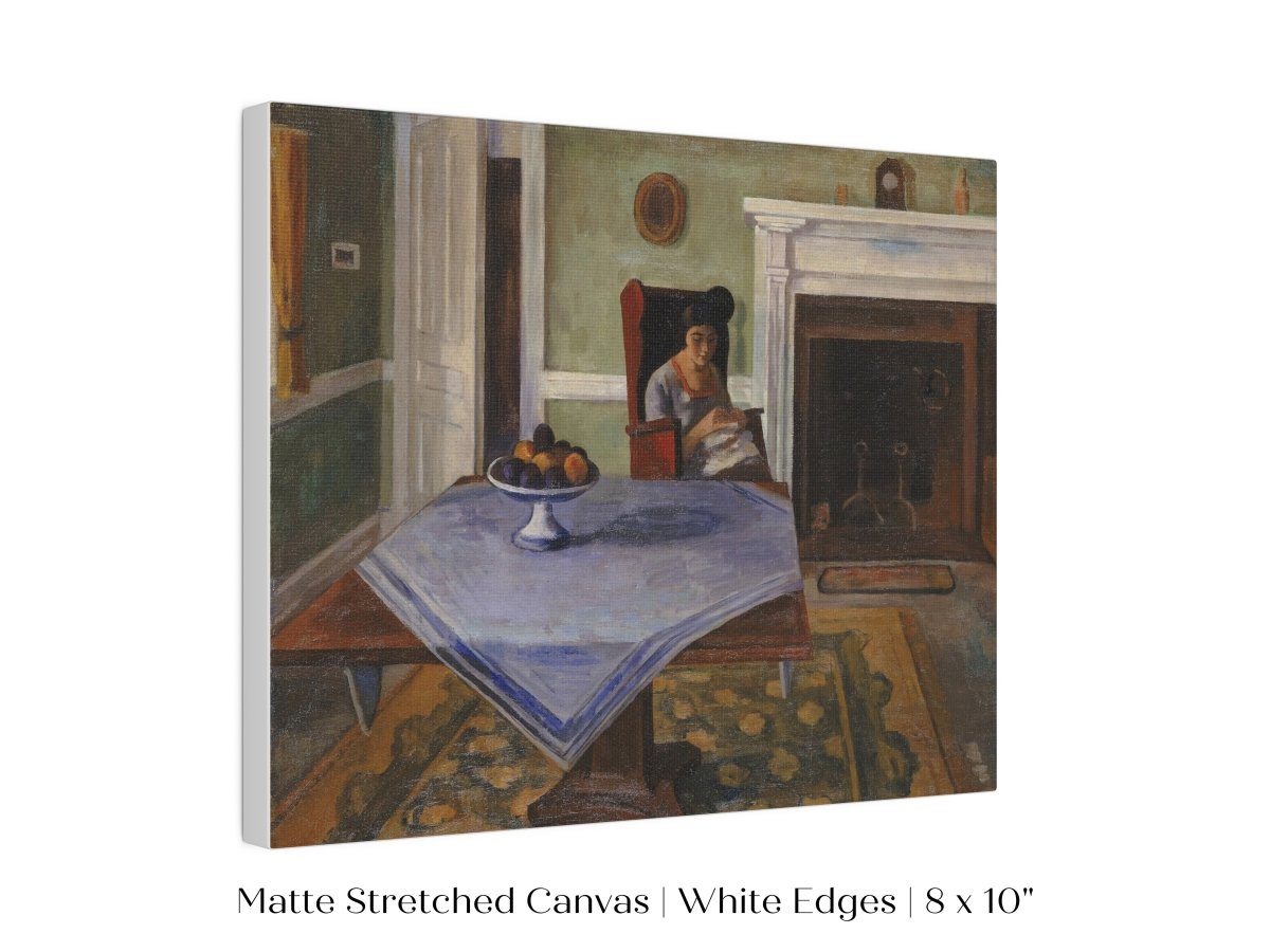 Sewing by the Fireplace | P275 - Single Art Prints - Piccolo Fiore Prints