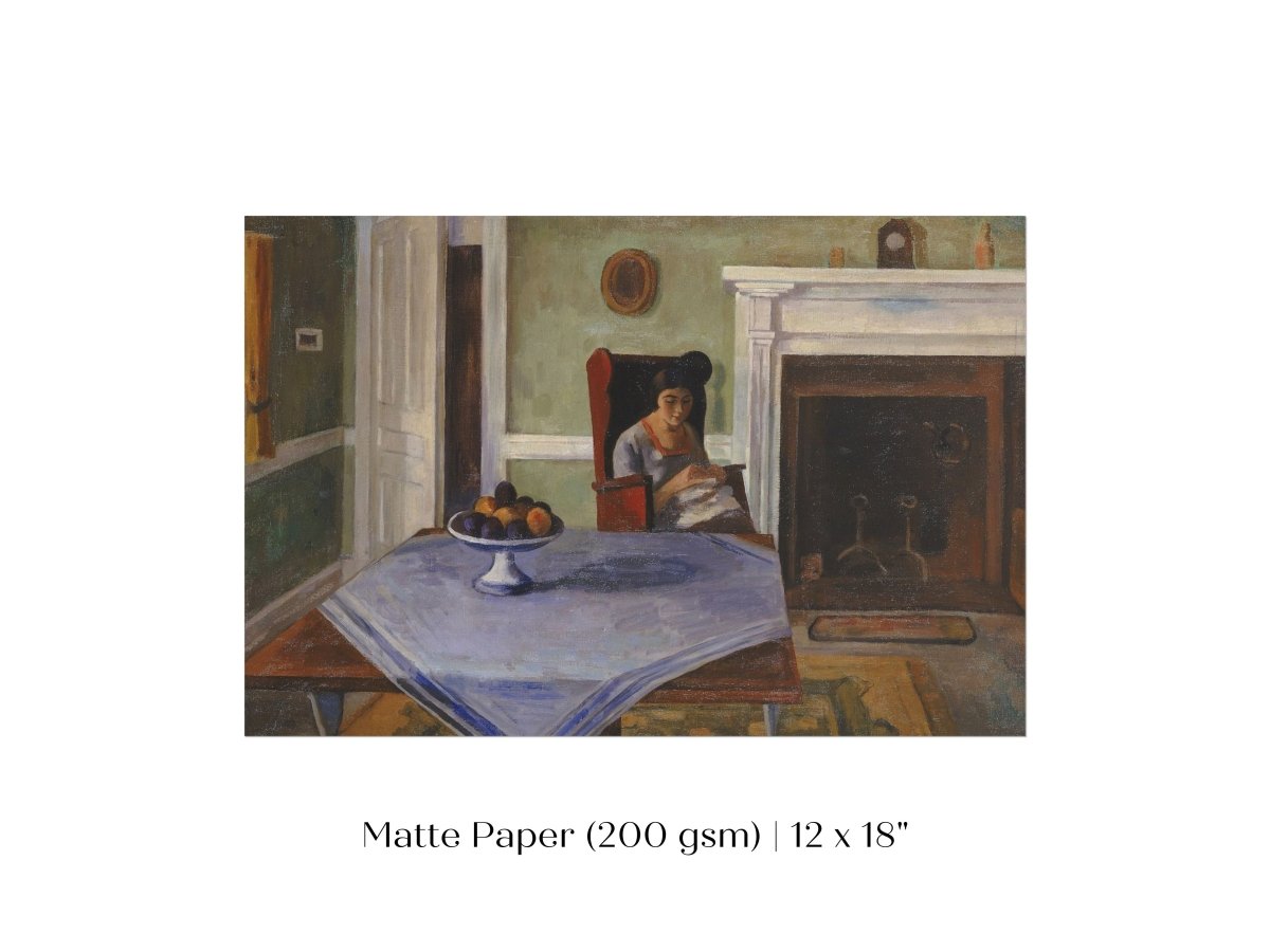 Sewing by the Fireplace | P275 - Single Art Prints - Piccolo Fiore Prints