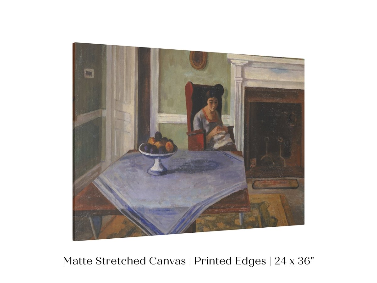 Sewing by the Fireplace | P275 - Single Art Prints - Piccolo Fiore Prints