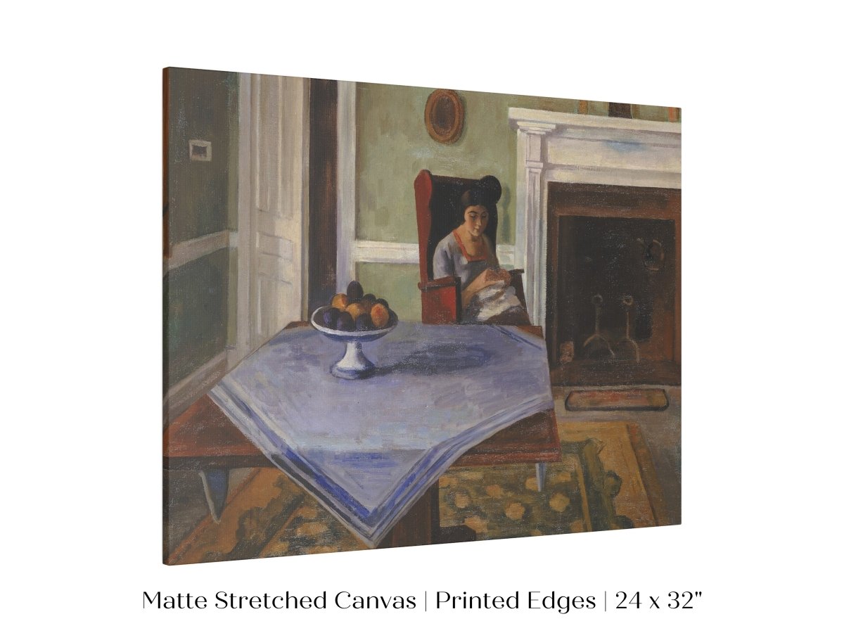 Sewing by the Fireplace | P275 - Single Art Prints - Piccolo Fiore Prints