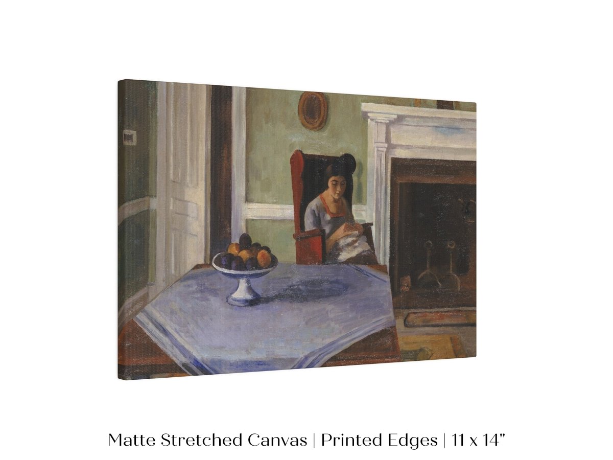 Sewing by the Fireplace | P275 - Single Art Prints - Piccolo Fiore Prints