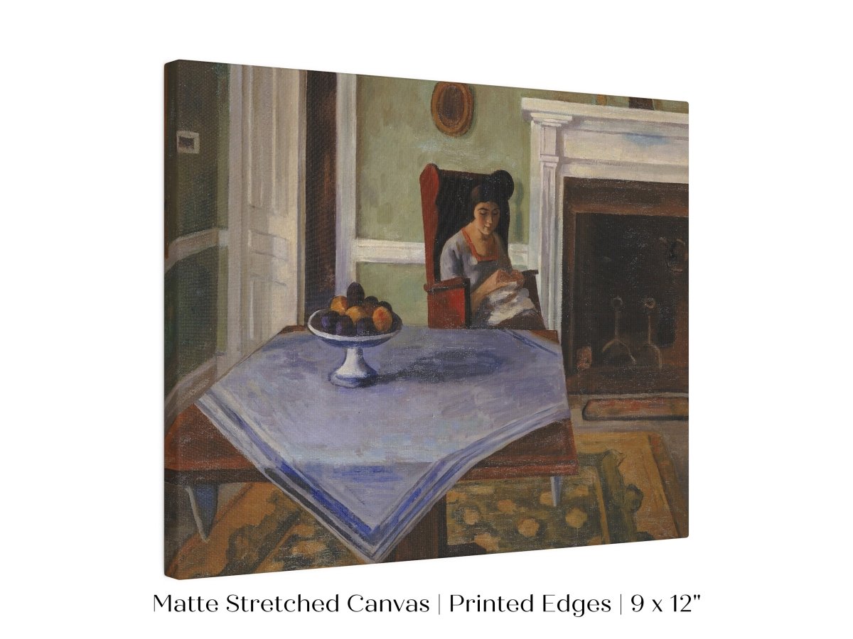 Sewing by the Fireplace | P275 - Single Art Prints - Piccolo Fiore Prints