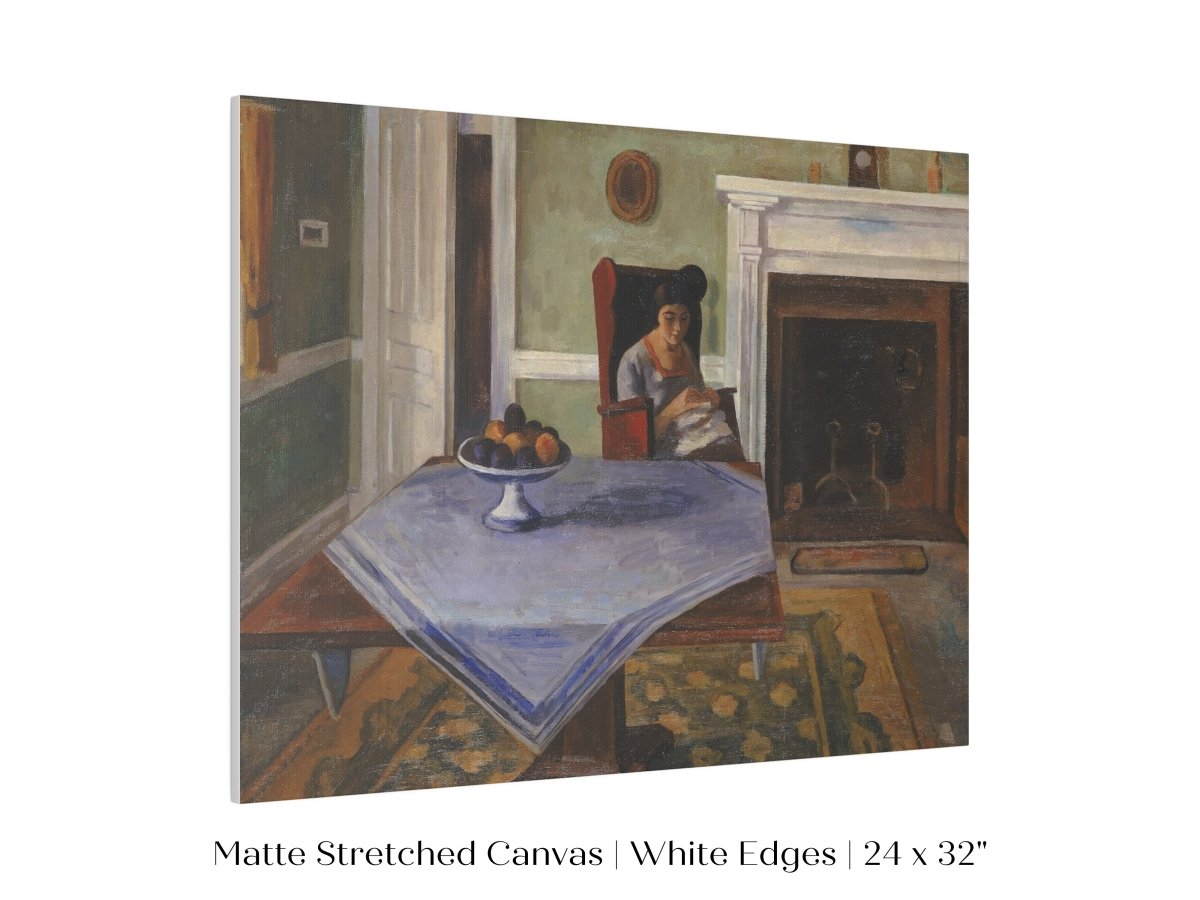 Sewing by the Fireplace | P275 - Single Art Prints - Piccolo Fiore Prints