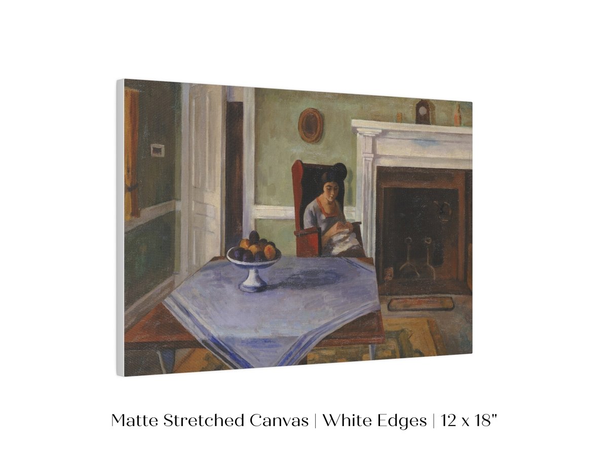 Sewing by the Fireplace | P275 - Single Art Prints - Piccolo Fiore Prints