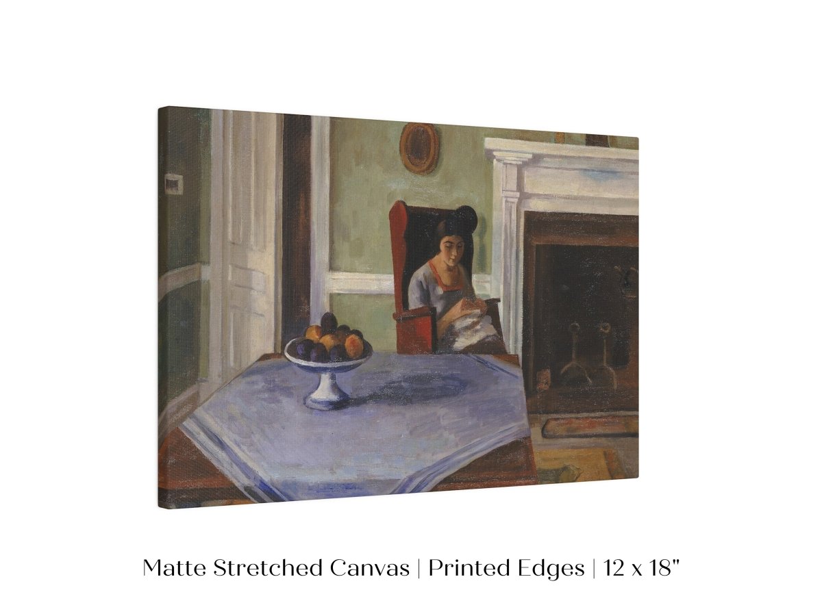 Sewing by the Fireplace | P275 - Single Art Prints - Piccolo Fiore Prints