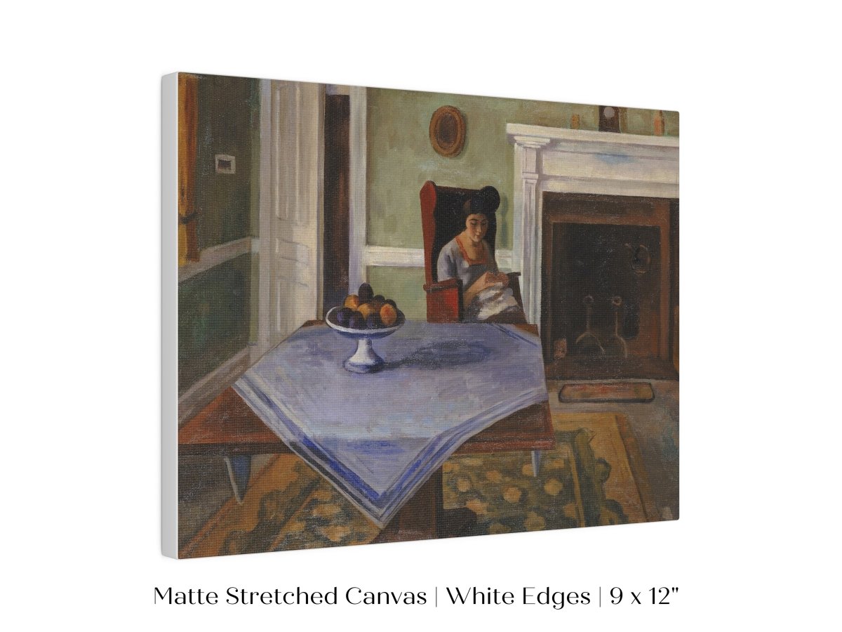 Sewing by the Fireplace | P275 - Single Art Prints - Piccolo Fiore Prints