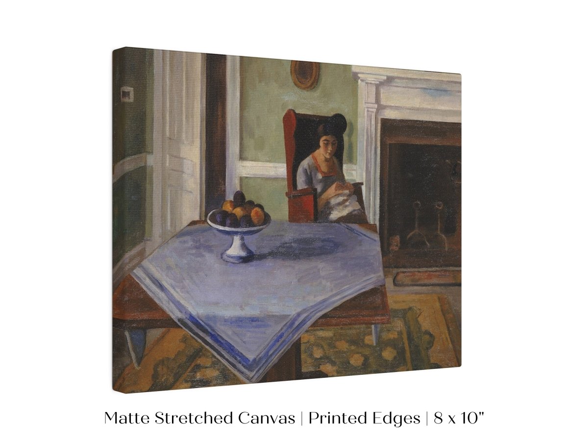 Sewing by the Fireplace | P275 - Single Art Prints - Piccolo Fiore Prints