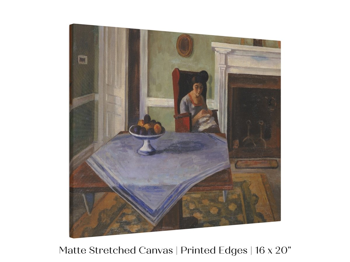 Sewing by the Fireplace | P275 - Single Art Prints - Piccolo Fiore Prints