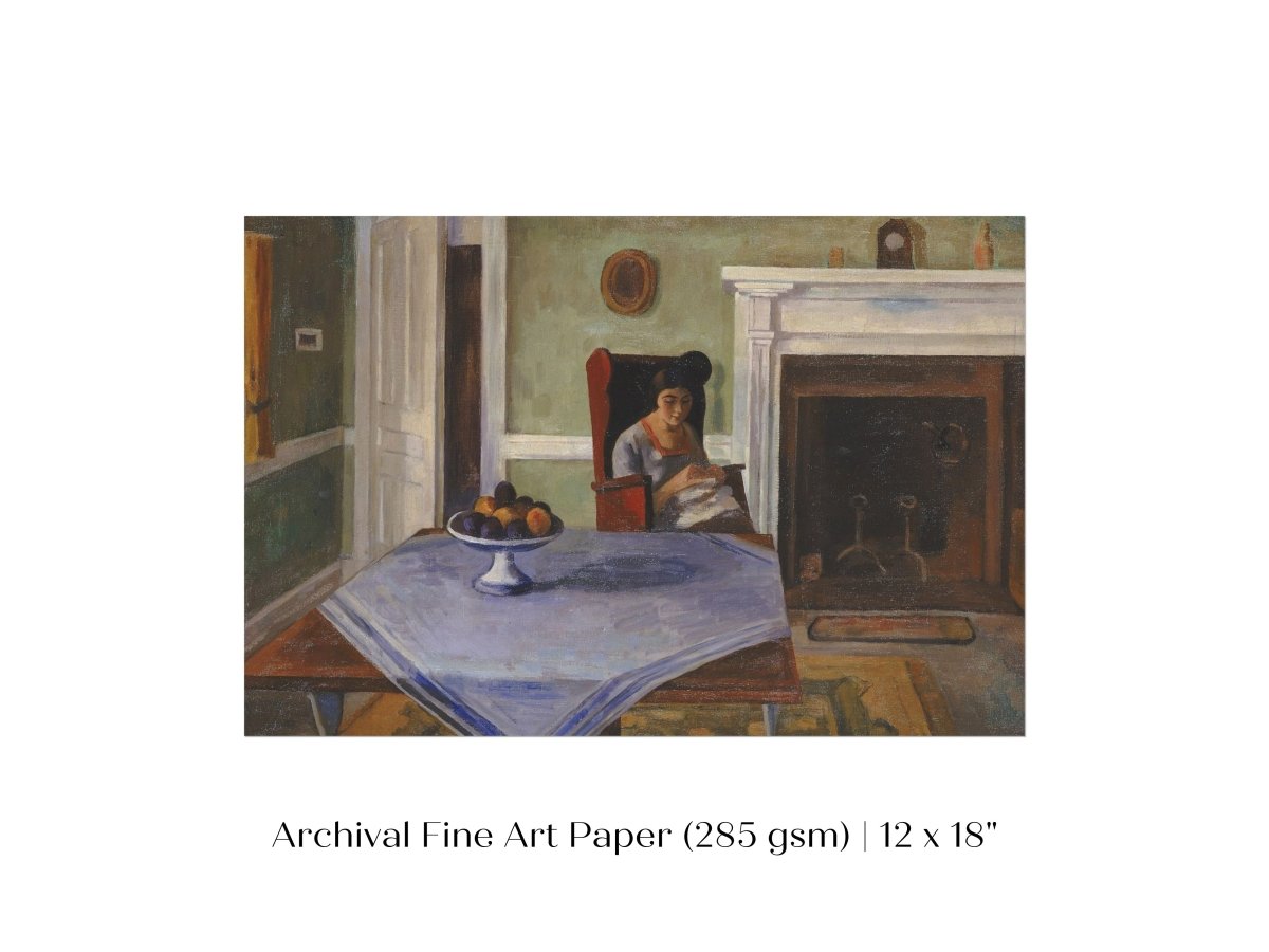 Sewing by the Fireplace | P275 - Single Art Prints - Piccolo Fiore Prints
