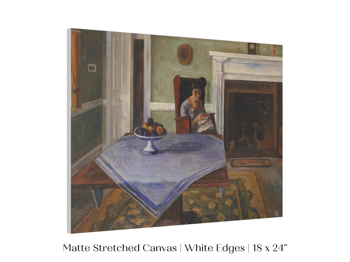 Sewing by the Fireplace | P275 - Single Art Prints - Piccolo Fiore Prints