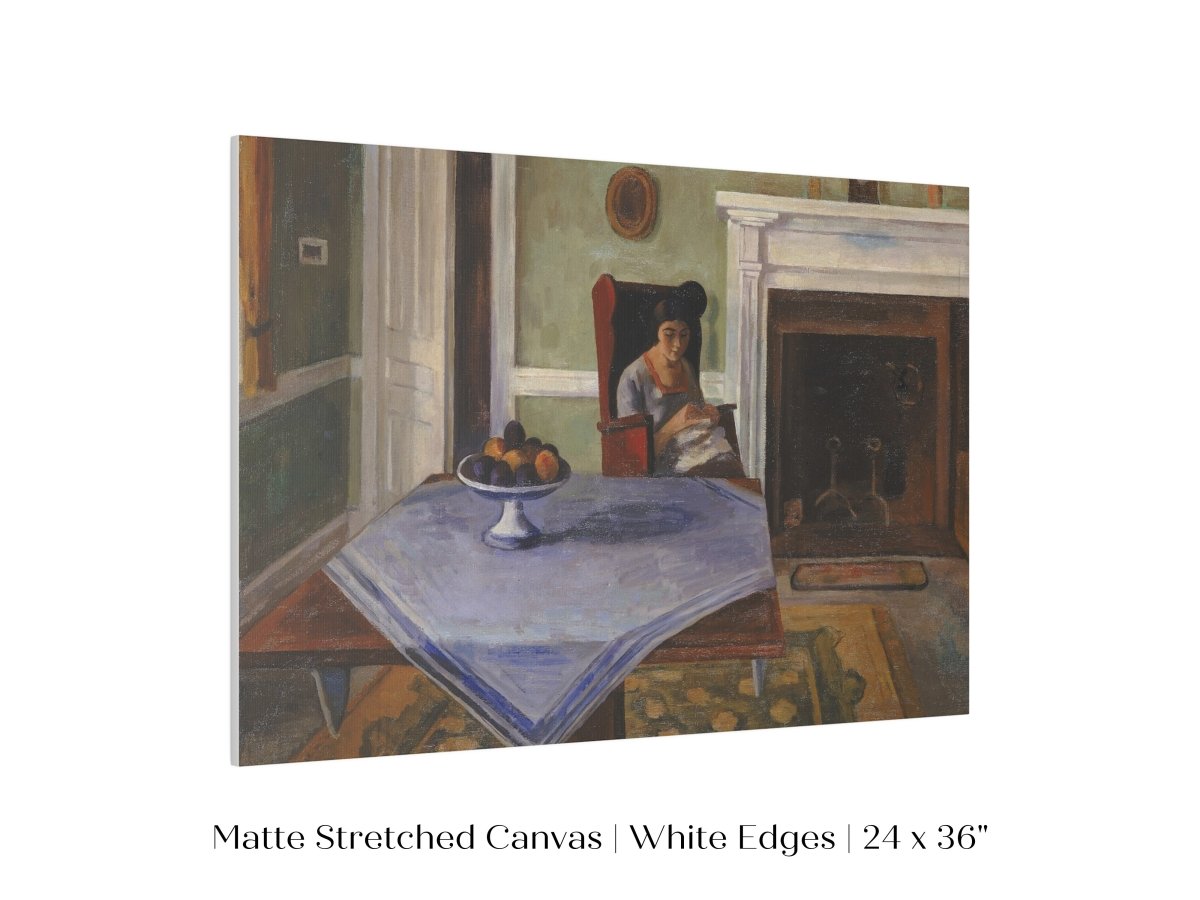 Sewing by the Fireplace | P275 - Single Art Prints - Piccolo Fiore Prints