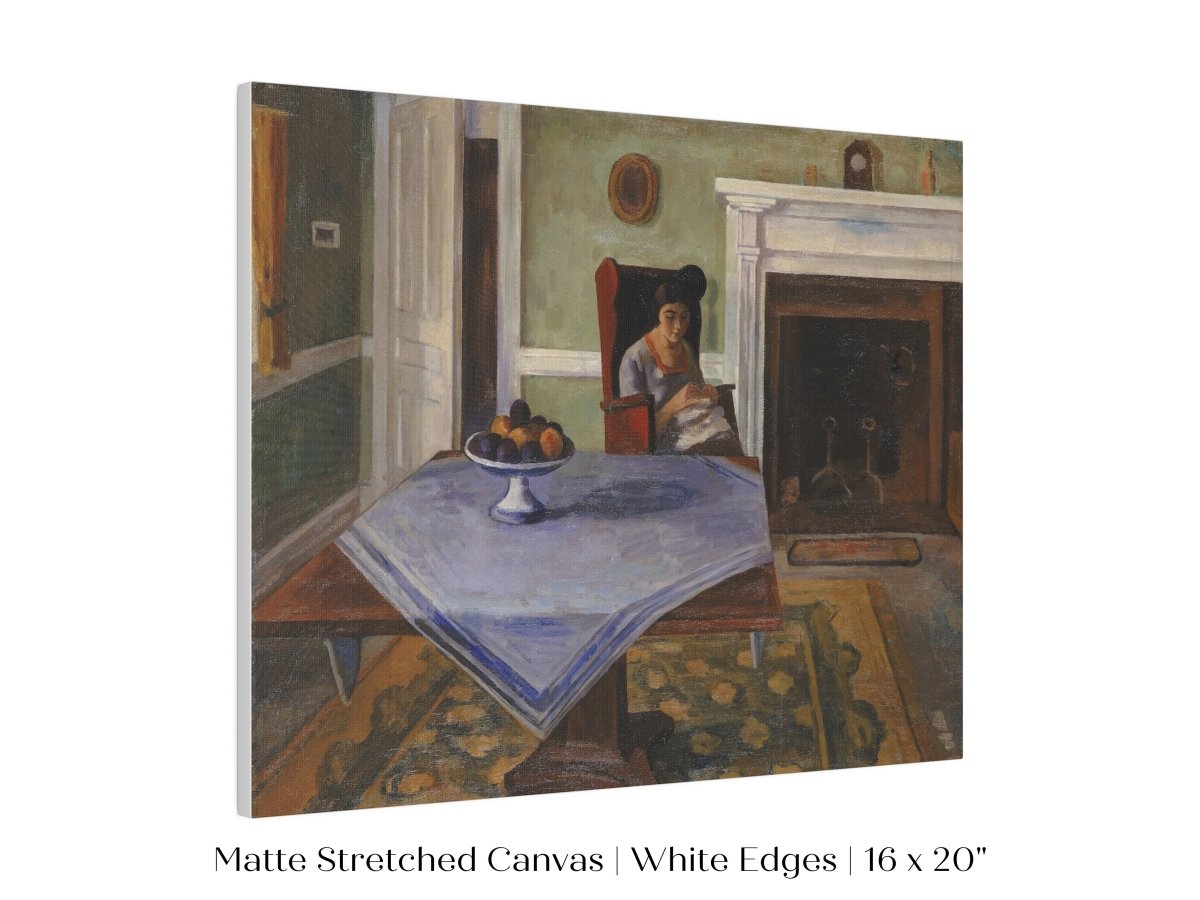 Sewing by the Fireplace | P275 - Single Art Prints - Piccolo Fiore Prints