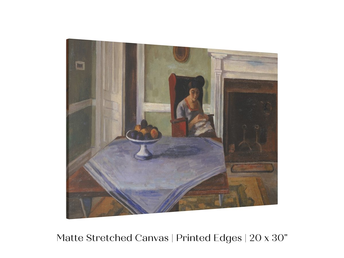 Sewing by the Fireplace | P275 - Single Art Prints - Piccolo Fiore Prints
